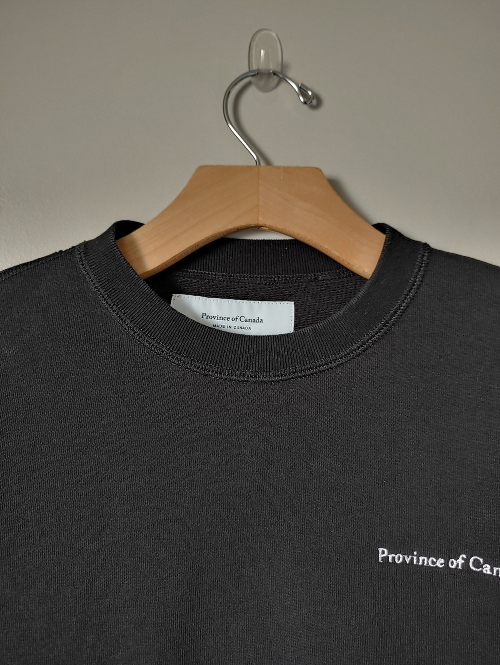 Province of Canada French Terry Crop Sweatshirt Cotton Black Size Small - Picture 9 of 16